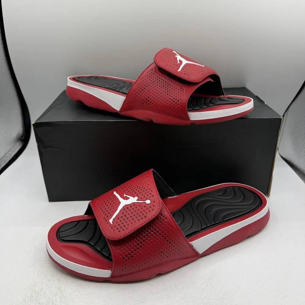 Nike Air Jordan Hydro 5 Slides Sandals Mens Sz 11 Red/White Slip On 820257-601